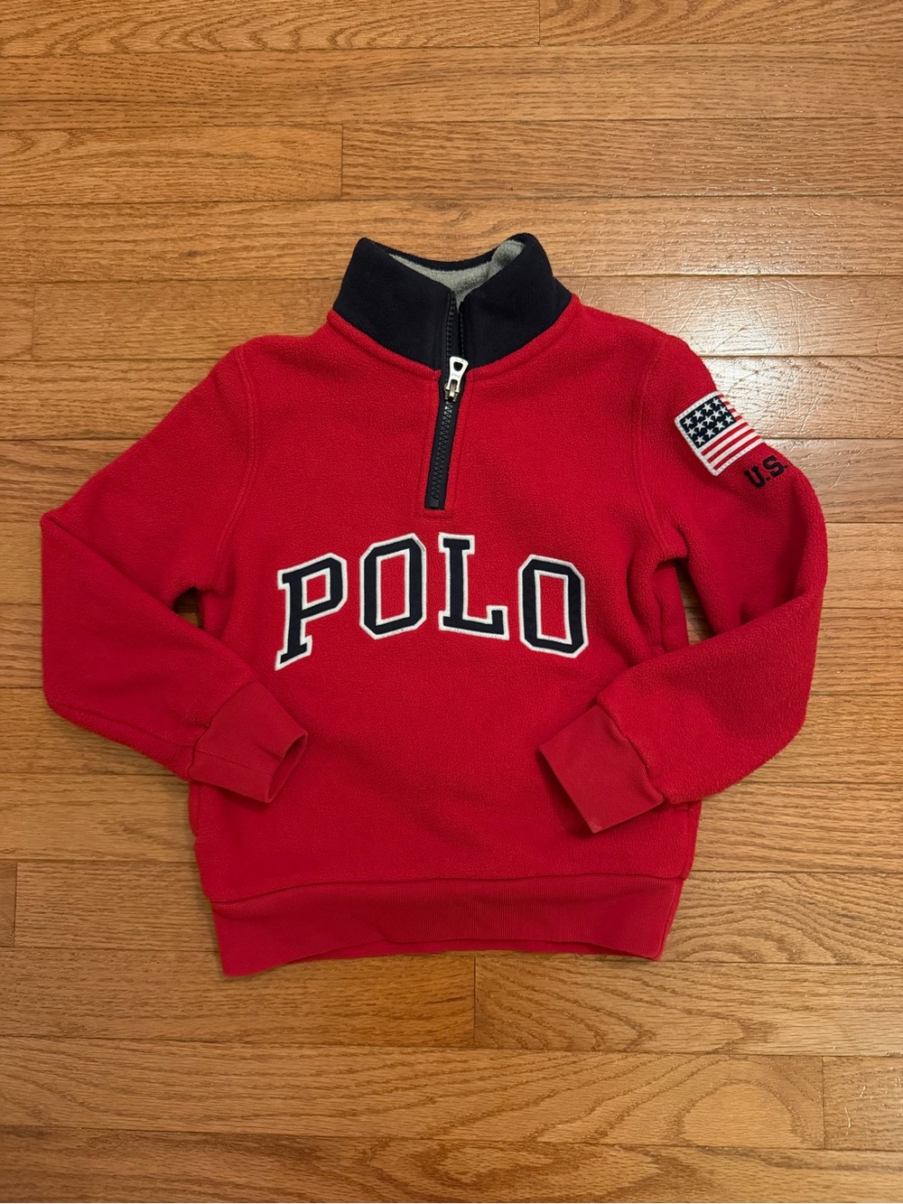 Polo Ralph Lauren Red USA Fleece Quarter Zip